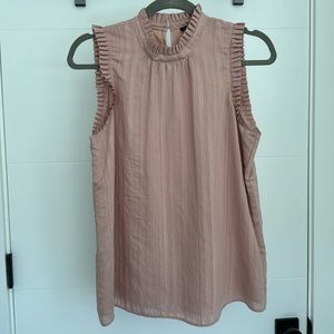 Blush pink ruffle blouse sleeveless